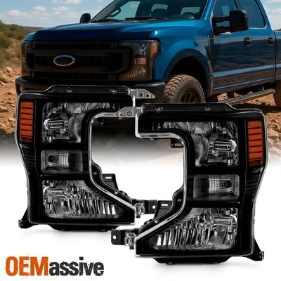 For 20-22 Ford F250 F2350 SuperDuty Halogen Headlights Headlamp OE Style Black - Image 1 of 4
