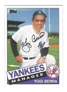 Tarjeta Topps 1985 autografiada firmada por Yogi Berra New York Yankees #155 con certificado de autenticidad - Imagen 1 de 1