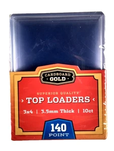 Cardboard Gold 3.5mm 140pt Thick Trading Card Topload Holders Hard Protectors... - Picture 1 of 3