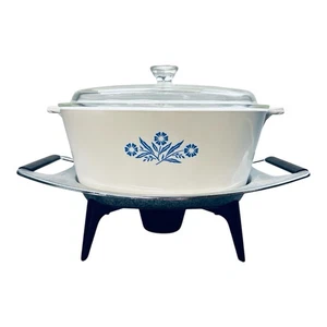 Tapa de cazuela y soporte calentador de colección Corning Ware azul aciano 2 1/2 cuartos de galón - Imagen 1 de 20