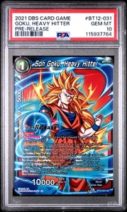Son Goku Heavy Hitter Pre-Release FOIL Dragon Ball Super Card PSA 10 - Picture 1 of 4