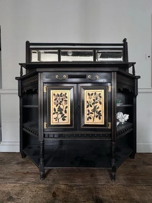 Antiguo aparador consola movimiento estético - ebonizado y dorado - c.1880’s Foto 1 de 4