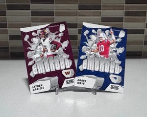 💥 Jayden Daniels & Drake Maye “Emerged” Insert Lot - 2025 Panini Score RC 💥 - Picture 1 of 2