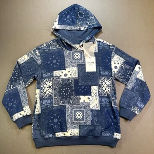 Fabletics Youth XL 14/16 Hoodie Luxe360 Blau Bandana Patch Pullover Neu Neu mit Etikett - Bild 1 von 9