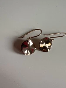 IPPPOLITA ROSE GOLD 925 Dangle Earrings Wavy Disc - Picture 1 of 3