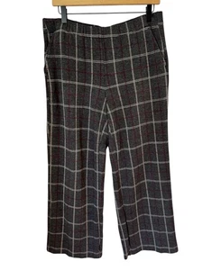Pantalón Jill Ponte Gris Cuadros Pierna Completa Ancha Talla MP Preppy Academia - Imagen 1 de 9