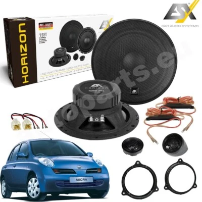 Kit 4 Haut-Parleurs ESX HZ6.2C 3OHM Avant Pour Nissan Micra Depuis 2004 - Photo 1/4