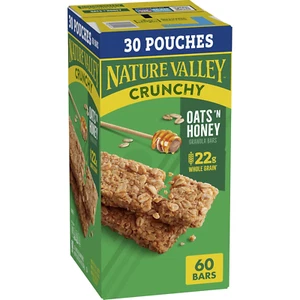 Nature Valley Crunchy Oats 'N Honey Granola Bars, 60 Bars, 44.7 OZ (30 Pouches) - Picture 1 of 12