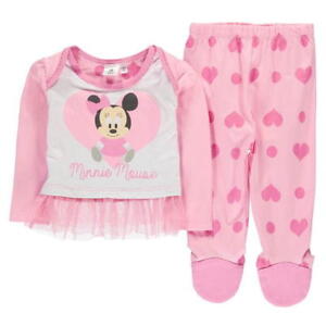 ✅ DISNEY Minnie Maus Mouse Baby Schlafanzug Hose Mädchen Pullover Pyjama Set NEU