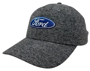 Ford Men's Snapback Hat Embroidered Logo Cap in Black Grey Heather - Picture 1 of 5