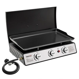 Royal Gourmet Portable 3-Burner Gas Grill Griddle with Top Hard Cover - Picture 1 of 11