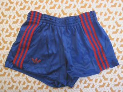 Short Adidas ventex Football Bleu rouge Polyester 80'S vintage enfant - 10 ans - Photo 1/4
