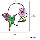 Multicolor Metal Panel Birds Stained Glass Window Art Alloy Hanging Home Decor