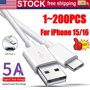 IPhone15/16 Pro Max Plus USB-A Cable Fast Charger Type C Charging Data lot Cord - Picture 1 of 21
