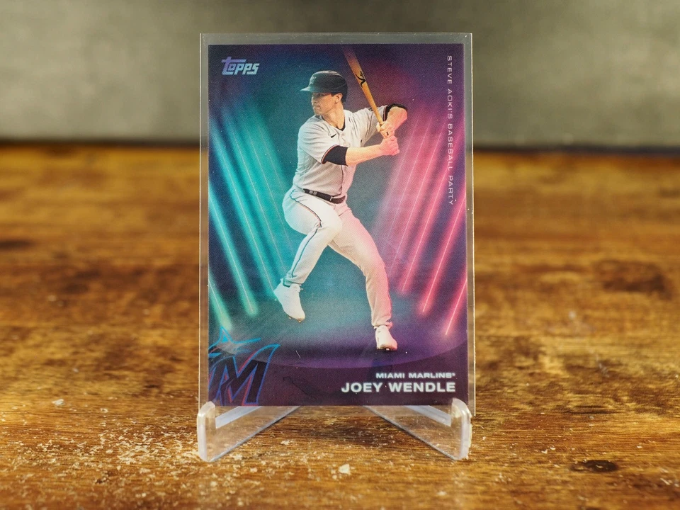 2022 Topps x Steve Aoki Baseball Party Joey Wendle #150 Marlins - Image 1 of 2
