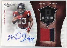 MICHAEL TURNER 2011 Panini Prestige Preferred AUTO JERSEY PATCH Black SP #10/10