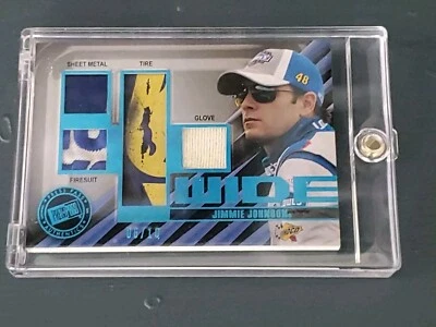 Jimmie Johnson 2011 PRESS PASS 4 WIDE Race Used QUAD MEMORABILIA /10 Patches - Image 1 of 3