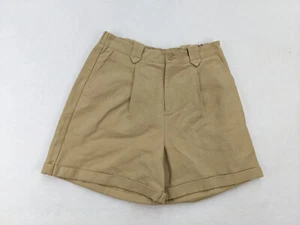 Women's Shorts Size L Beige Pleated Front Pockets High Rise - Picture 1 of 9