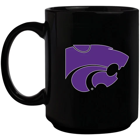Black Kansas State Wildcats 15oz. Primary Logo Mug Cover