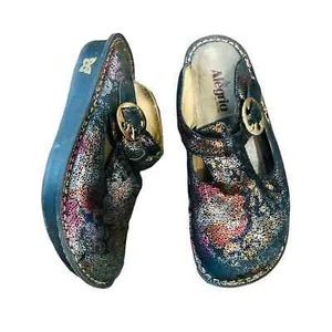 Alegria Work Clog Multi Color Metallic Shoe sz 49 Slip On Platform Work Comfort  - Picture 1 of 11