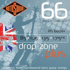 Rotosound RS66LH + Drop Zone Plus Edelstahl rund gewickelte Basssaiten 85-175 for sale