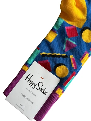 Calcetines Happy Abstractos Azul Amarillo Damas Unisex Hombre Calcetín Multicolor Talla 9-11 Foto 1 de 4