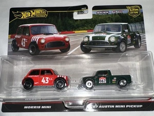 Hot Wheels Premium Car Culture 2 Pack- Morris Mini/ ‘67 Austin Mini Pickup HBL96 - Picture 1 of 4