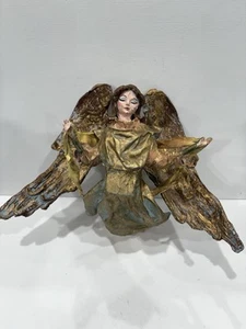 Cartapesta Angel Ornament Paper Mache Italy Flying 11” Large Hand Painted VTG - Picture 1 of 16