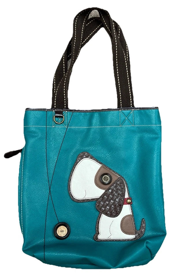 Chala Beagle Dog Handbag Faux Leather Green Whimsical Art 3D - Image 1 of 4