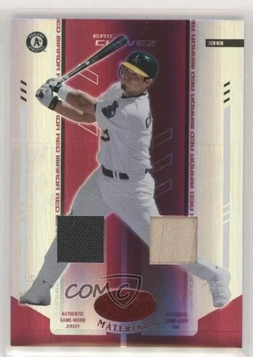 Combo de reliquias de espejo rojo materiales certificados Leaf 2004/250 Eric Chávez #58 nd3 Foto 1 de 3