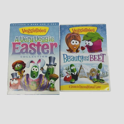 VeggieTales Easter DVD & CD Collection & Beauty and the Beet Animated Lot Foto 1 de 4