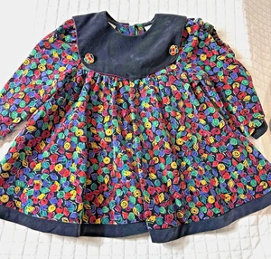 Vintage Nannette Toddler Holiday Dress Size 4T Months Floral Abstract Pink Black - Picture 1 of 8
