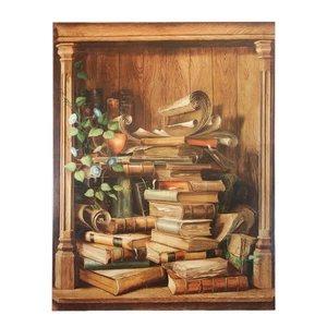 Vintage Books" Print on Canvas - Picture 1 of 4
