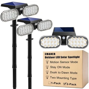Motion Solar Lights Outdoor, Solar Floodlight, Stay On or Motion Sensor Mode,... - Picture 1 of 8