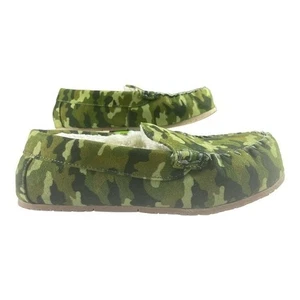 Ciabatte mocassino Lands End mimetiche verdi foderate in peluche scarpe da casa - Foto 1 di 11