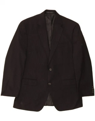CHAPS Mens 2 Button Blazer Jacket UK 40 Large Black Striped Wool VH12 - Image 1 of 3