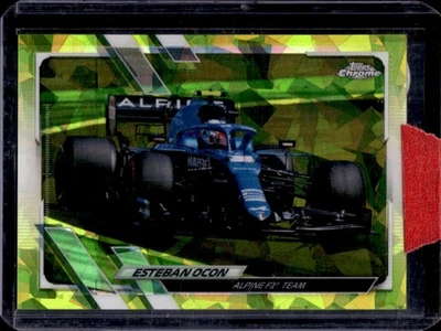 2021 Topps Chrome Sapphire F1 Esteban Ocon Refractor Chartreuse #156/199 - Image 1 of 2