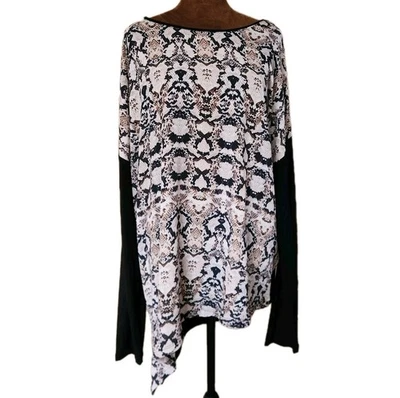 Nuevo con etiquetas Top Largo Alto Sally Manga Larga Mujer Talla XL Asimétrico Animal Serpiente  Foto 1 de 4