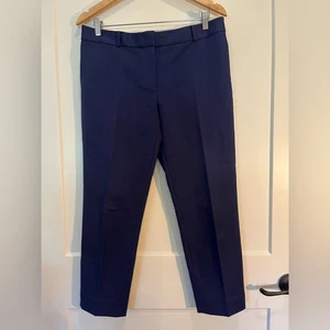 Kate Spade navy preppy career office ankle trousers sz 10 - Picture 1 of 9