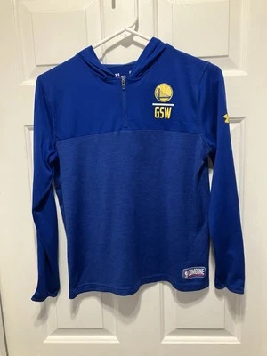 Under Armour Youth Grande Golden State Warriors Combine Moletom Azul NBA Camisa Excelente Estado Usado - Imagem 1 de 4