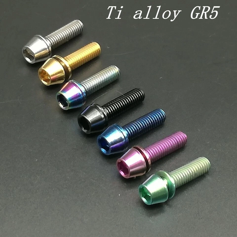 4 X Colorful M5X18mm Super Light Bolts Allen Hex Bike Tapered Head Screw Washer - Image 1 of 3