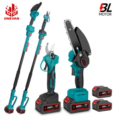 ONEVAN Teleskop Astsäge Teleskopsäge Akku Kettensäge Astschere Gartensäge Hochentaster