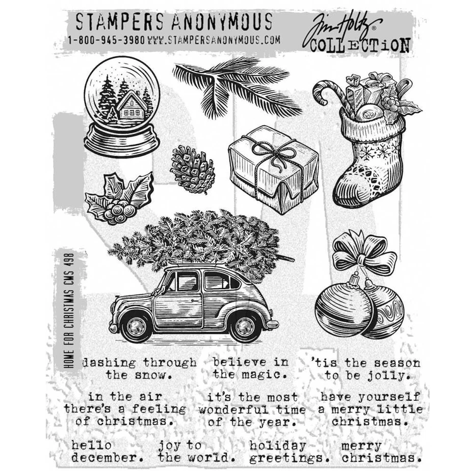 Tim Holtz Stampers Anonymous "HOME FOR CHRISTMAS" Stamp Set CMS498- 2024 - Image 1 of 1