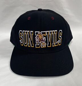 ASU Arizona State Sun Devils Vintage Hat Cap Snapback Black Shirt Jersey New