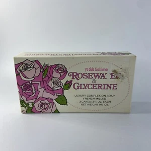 Vtg Ye Olde Fashioned Rosewater & Glycerine Luxury Complexion Soap French Milled - Picture 1 of 8