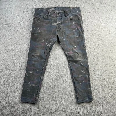 Diesel Pants Mens 33 (Fits 37x28) Gray Camo Slim Fit Twill 5 Pocket - Image 1 of 4