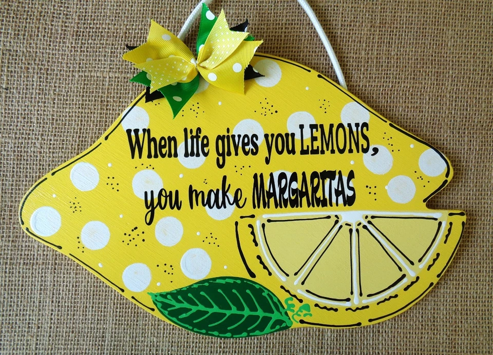 Letrero de limón Margarita Placa de puerta de pared Verano Tropical Patio Cubierta Tiki Bar Foto 1 de 1