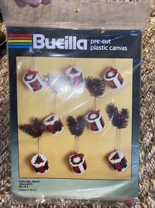 Vintage Bucilla Plastic Canvas Jingle Bell Drums Christmas Ornaments Kit 61047 - Picture 1 of 2