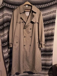 CHRISTIAN DIOR AÑOS 90 Le Connaisseur gabardina de doble pecho para hombre 44L caqui - Imagen 1 de 16