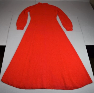 Vintage St John Knits Dress Size S 60s Neon Orange Super Soft Stretch Made USA - Image 1 of 4